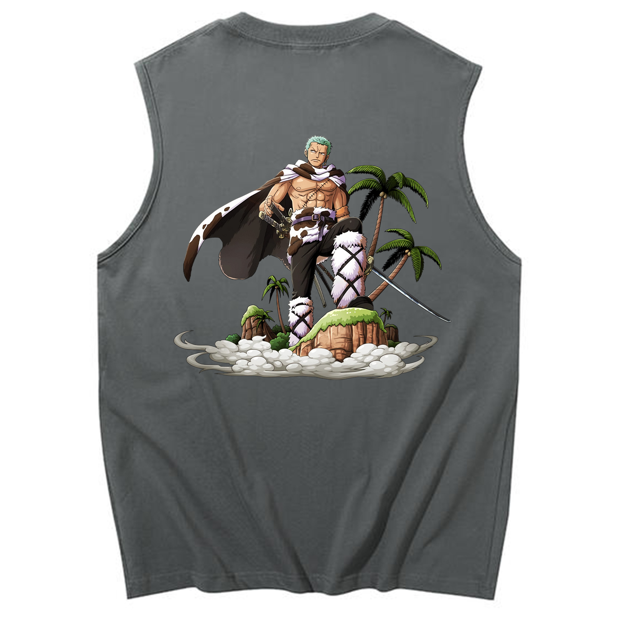 ワンピース ロロノア・ゾロ ONE PIECE Roronoa Zoro コットン100％タンクトップ（背面プリント）